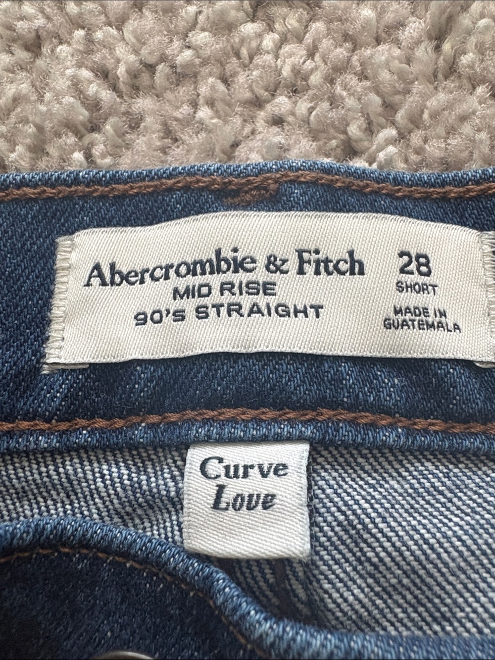 Abercrombie & Fitch Mid-Rise 90's Straight Dark Blue Jeans - Picture 5 of 9